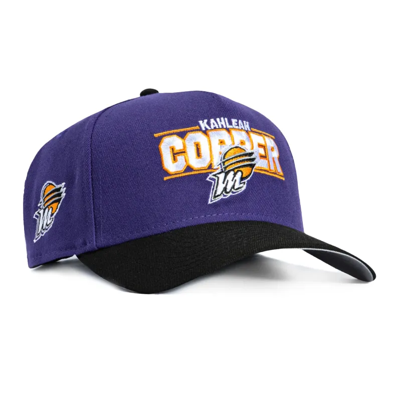 New Era 9Forty A-Frame Phoenix Mercury Kahleah Copper Logo Patch Word Snapback Hat - Purple, Black sold by Hat Club