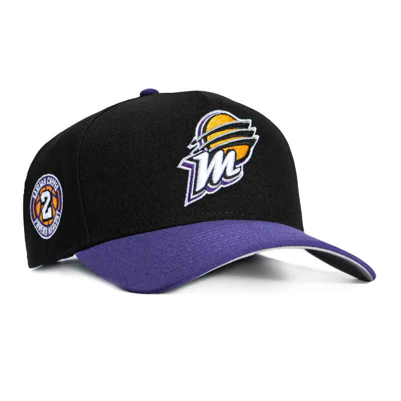 New Era 9Forty A-Frame Phoenix Mercury Kahleah Copper Circle Patch Snapback Hat - Black, Purple sold by Hat Club