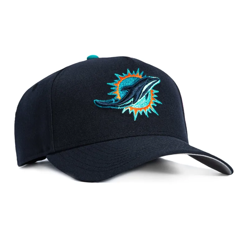 New Era 9Forty A-Frame Miami Dolphins Snapback Hat - Navy, Teal, Black sold by Hat Club