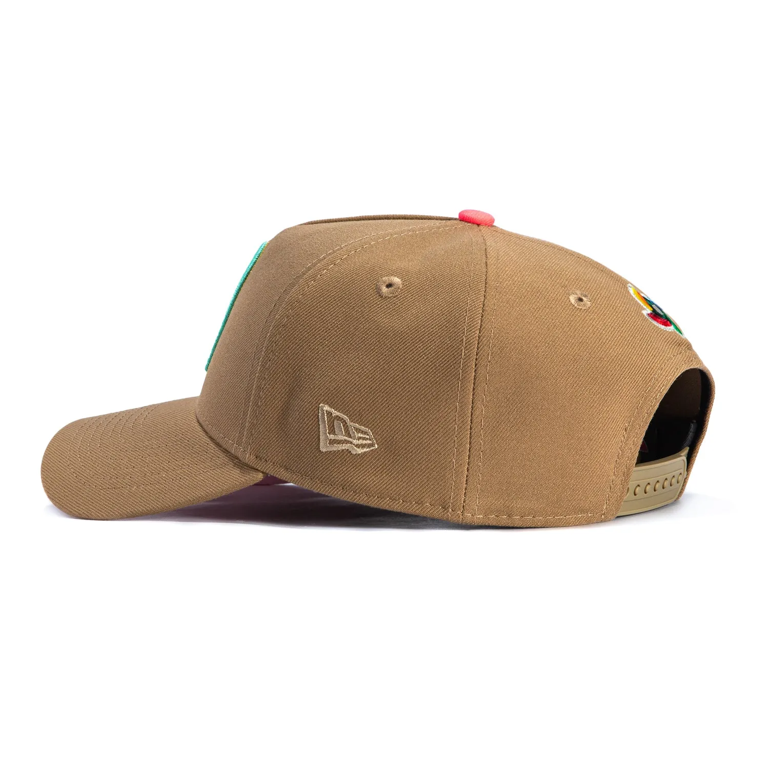 New Era 9Forty A-Frame Mexico World Baseball Classic Mexico Flag Patch Snapback Hat - Khaki, Mint, Metallic Gold sold by Hat Club product image thumbnail 2