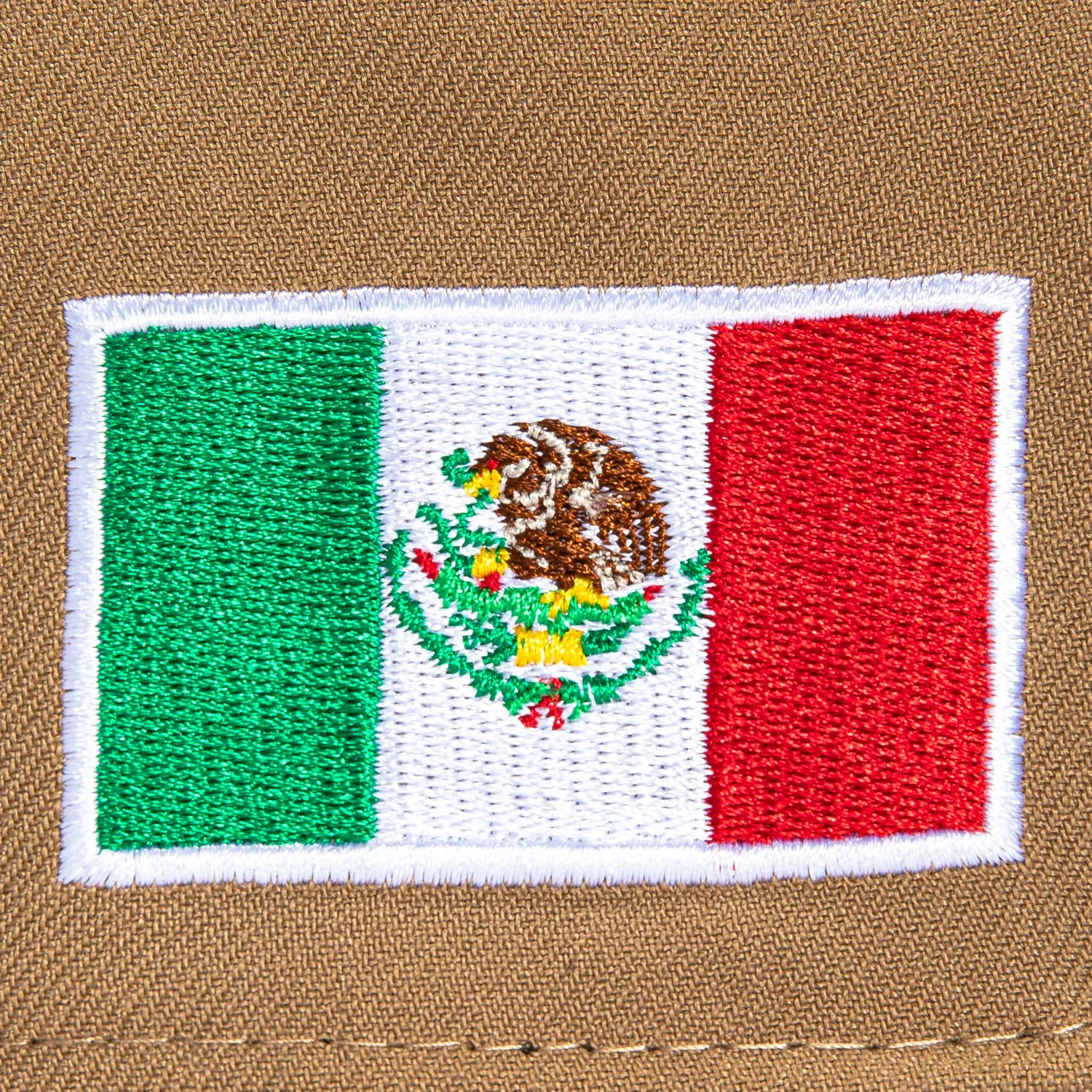 New Era 9Forty A-Frame Mexico World Baseball Classic Mexico Flag Patch Snapback Hat - Khaki, Mint, Metallic Gold sold by Hat Club product image thumbnail 4