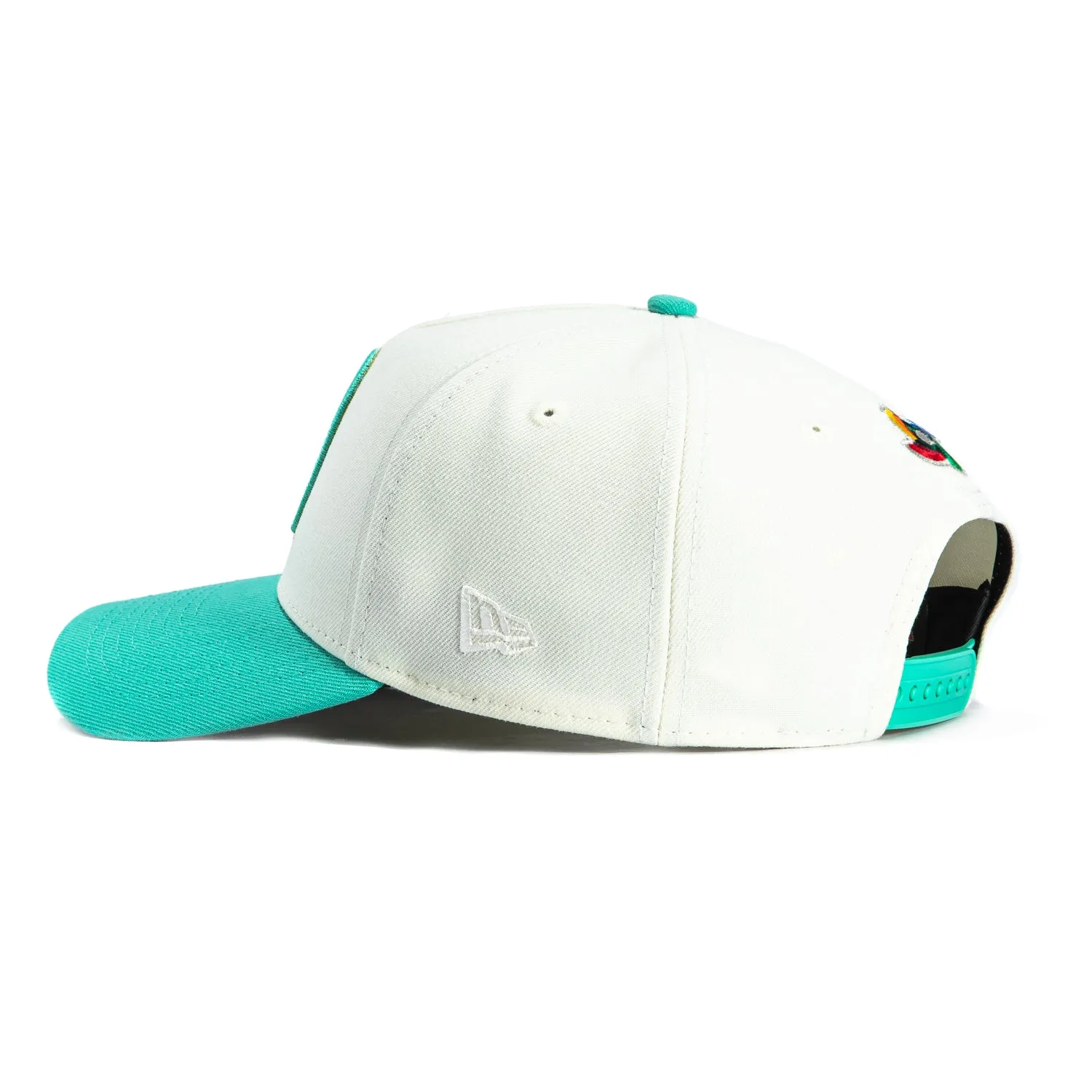 New Era 9Forty A-Frame Mexico World Baseball Classic Mexico Flag Patch Snapback Hat - White, Mint, Metallic Gold sold by Hat Club product image thumbnail 2
