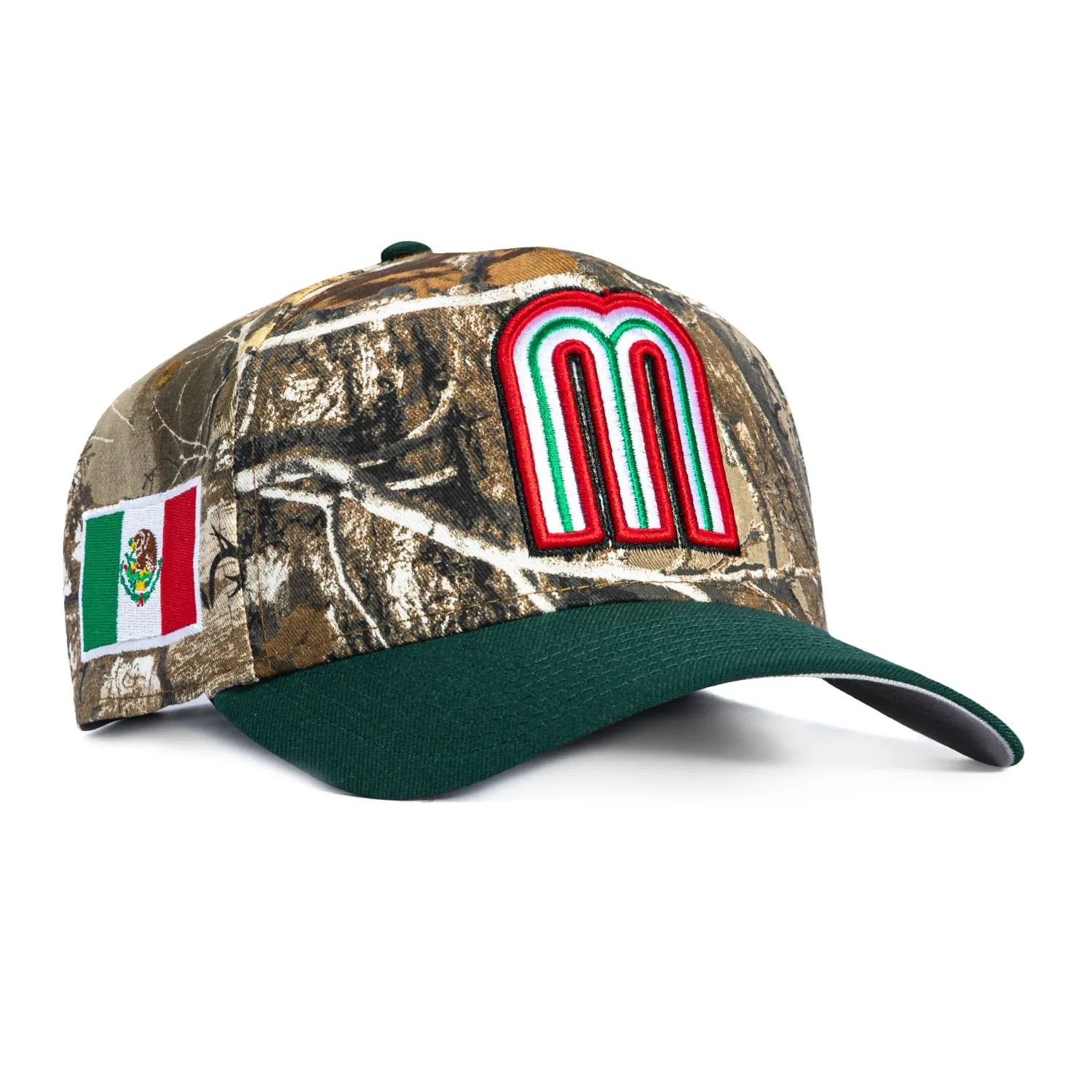 New Era 9Forty A-Frame Mexico World Baseball Classic Mexico Flag Patch Snapback Hat - Realtree, Green sold by Hat Club