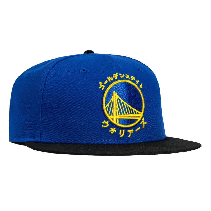 New Era 59Fifty Golden State Warriors Katakana Hat - Royal, Black sold by Hat Club