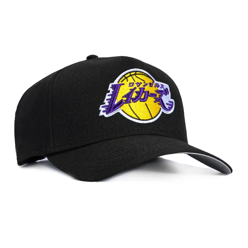 New Era 9Forty A-Frame Los Angeles Lakers Katakana Snapback Hat - Black made by New Era