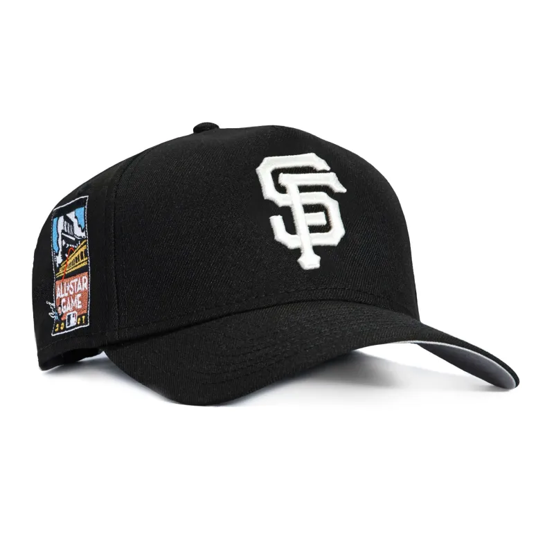New Era 9Forty A-Frame San Francisco Giants 2007 All Star Game Patch Snapback Hat - Black, Ivory sold by Hat Club