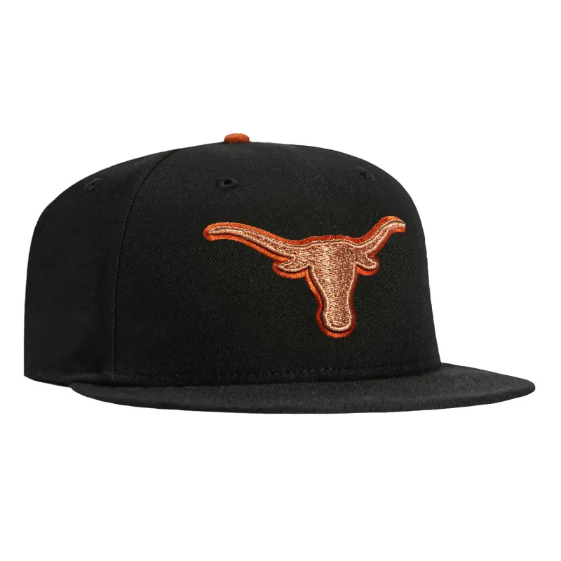New Era 59Fifty Texas Longhorns Hat - Black, Metallic Copper, Burnt Orange made by New Era
