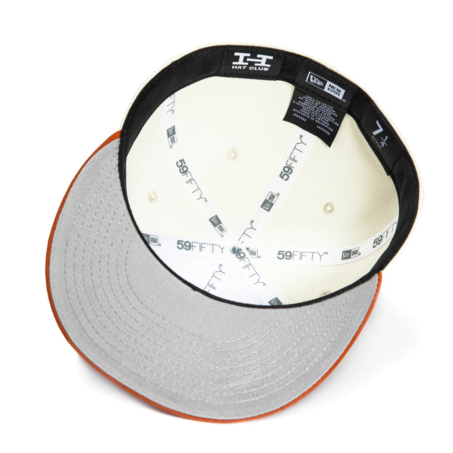 New Era 59Fifty Texas Longhorns Logo Patch Script Hat - White, Burnt Orange sold by Hat Club product image thumbnail 2