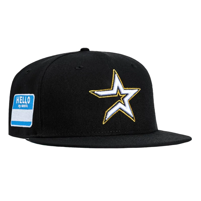 New Era 59Fifty Houston Astros My Name Is Patch 2000 Hat - Black made by Hat Club
