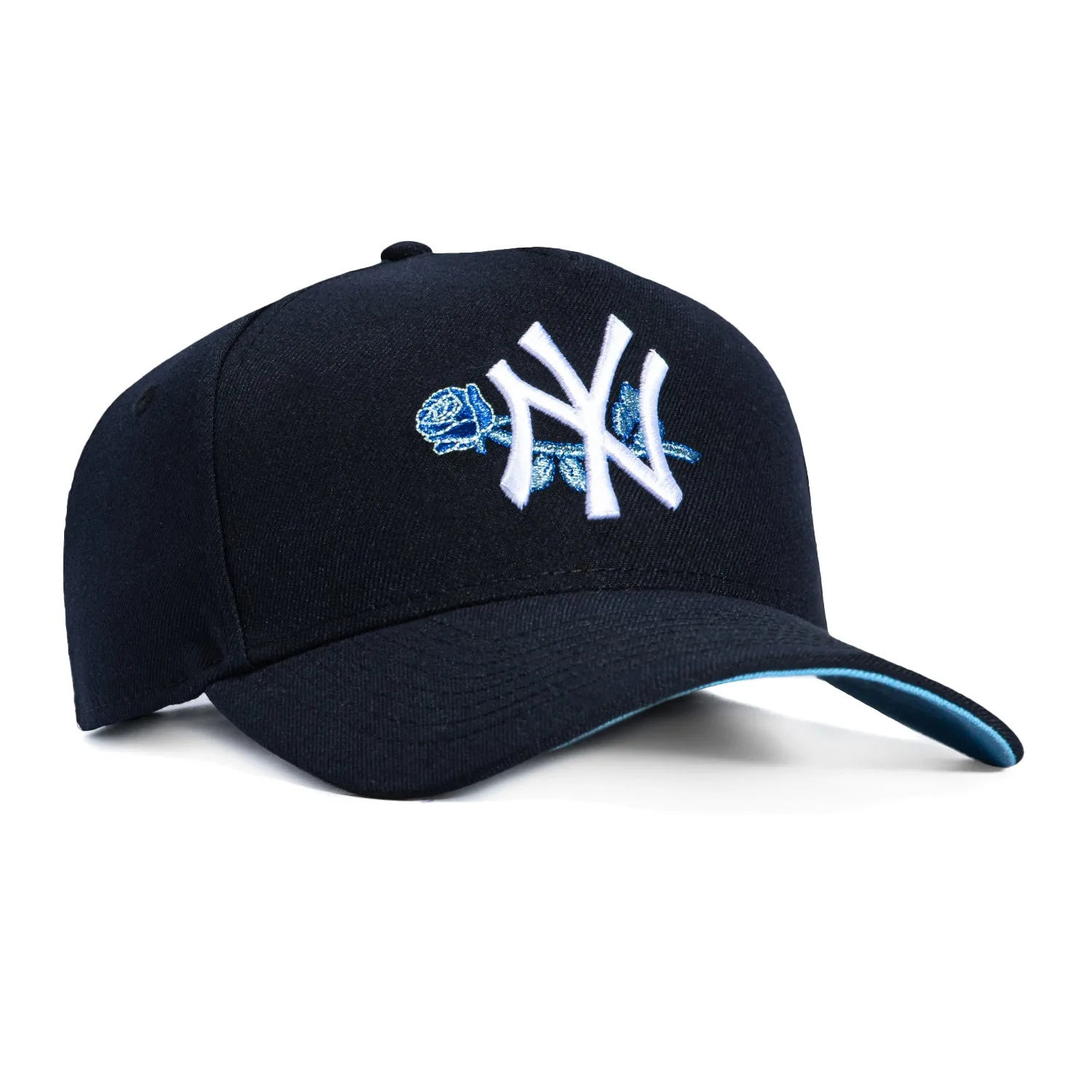 New Era 9Forty A-Frame New York Yankees Rose Light Blue UV Snapback Hat - Navy, Light Blue sold by Hat Club