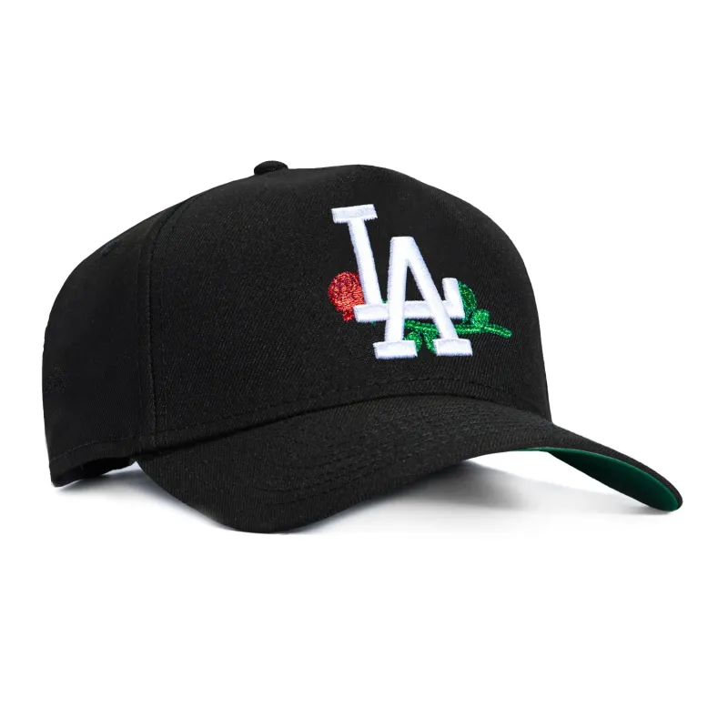New Era 9Forty A-Frame Los Angeles Dodgers Rose Snapback Hat - Black sold by Hat Club