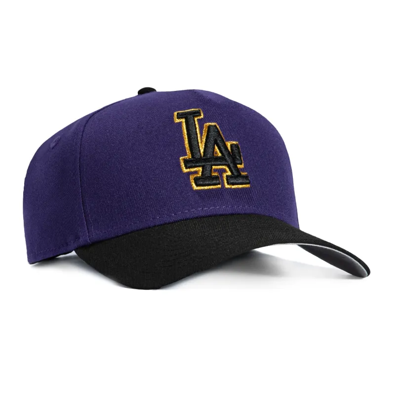 New Era 9Forty A-Frame Los Angeles Dodgers Snapback Hat - Purple, Black, Metallic Gold made by New Era