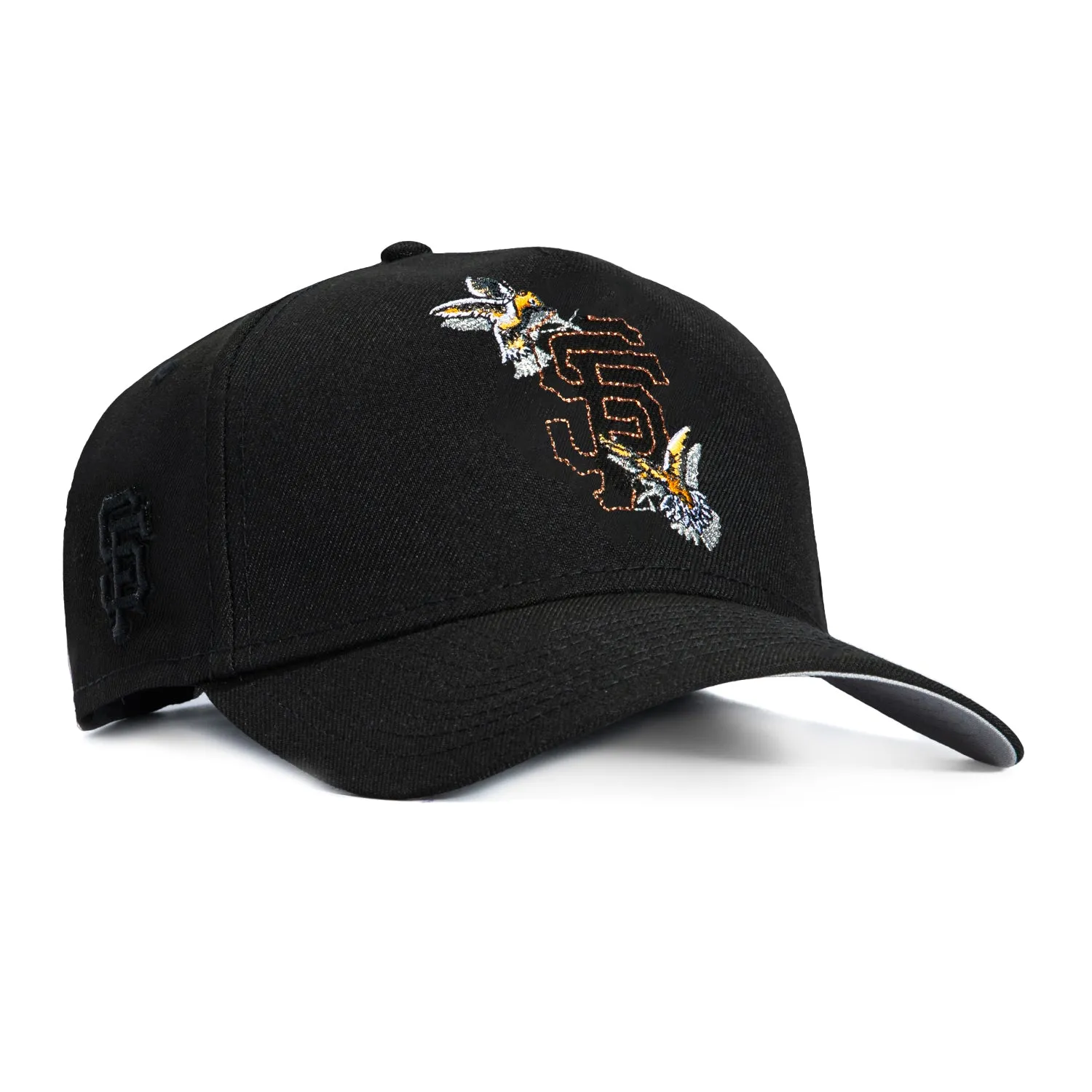 New Era 9Forty A-Frame San Francisco Giants Logo Patch Bird Stitch Snapback Hat - Black sold by Hat Club
