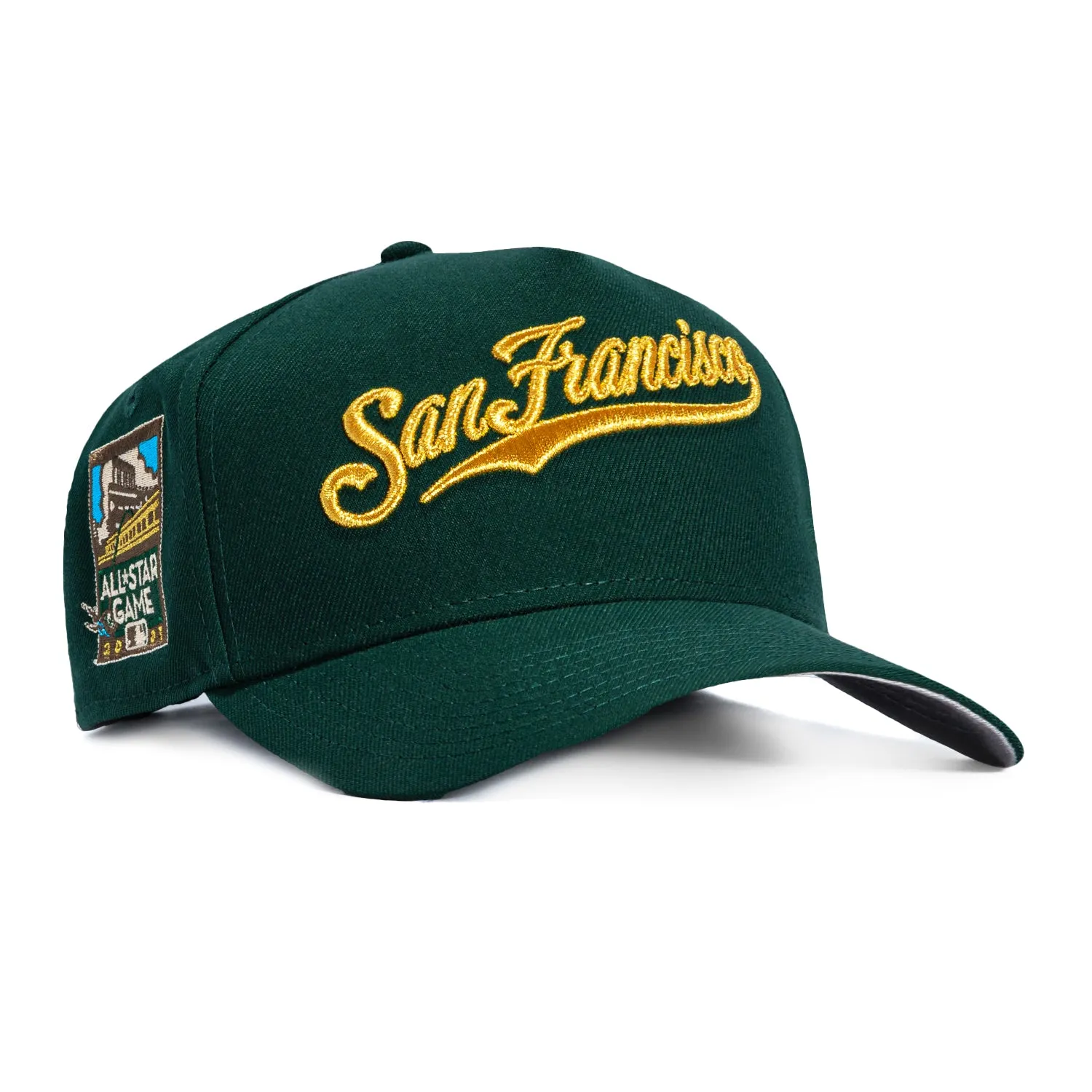 New Era 9Forty A-Frame San Francisco Giants 2007 All Star Game Patch Script Snapback Hat - Green, Metallic Gold sold by Hat Club
