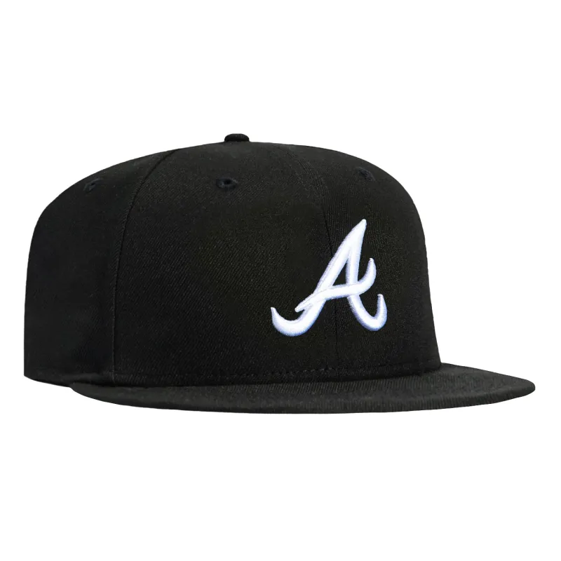 New Era 59Fifty Atlanta Braves Hat - Black, White sold by Hat Club
