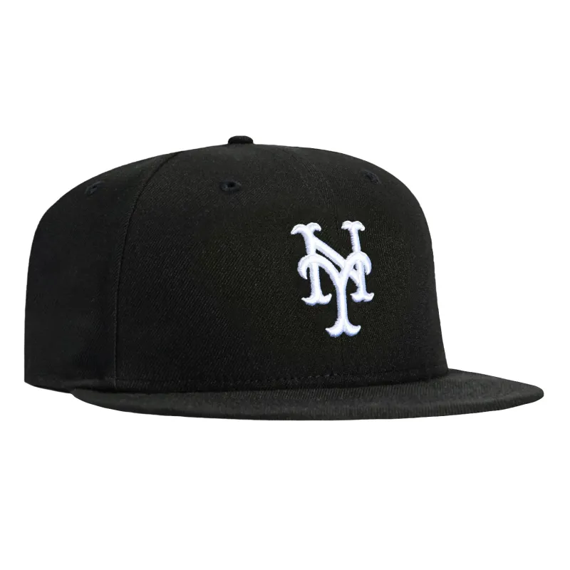 New Era 59Fifty New York Mets Hat - Black, White sold by Hat Club