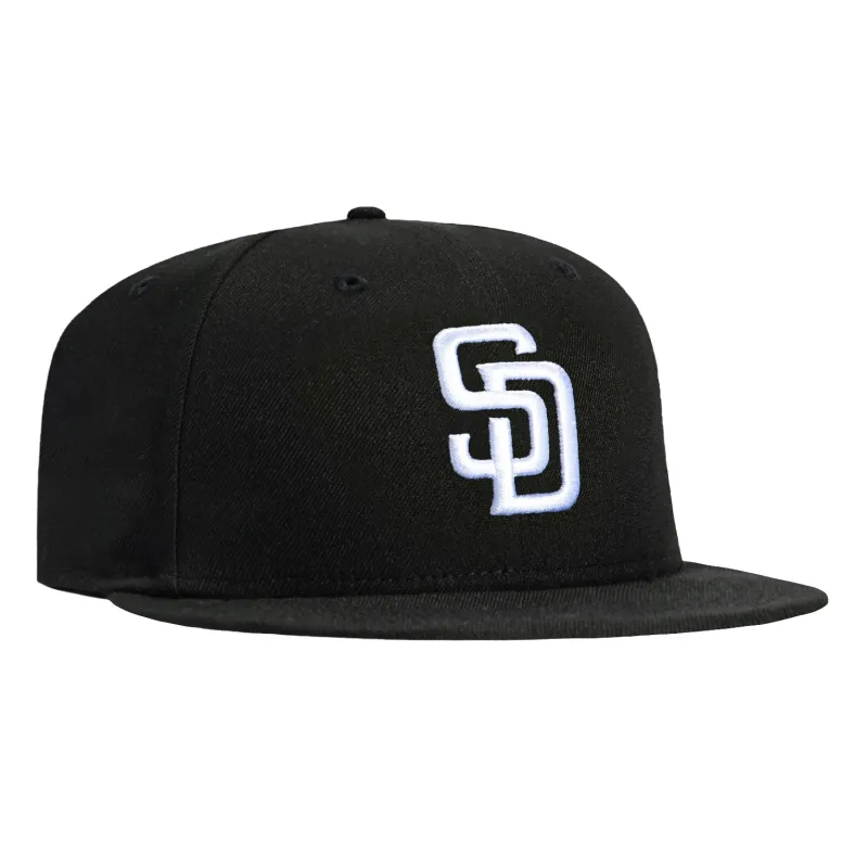 New Era 59Fifty San Diego Padres Hat - Black, White sold by Hat Club
