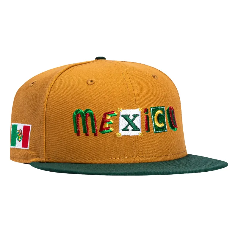 New Era 59Fifty Mexico Mexican Flag Patch Ransom Hat - Khaki, Green made by Hat Club