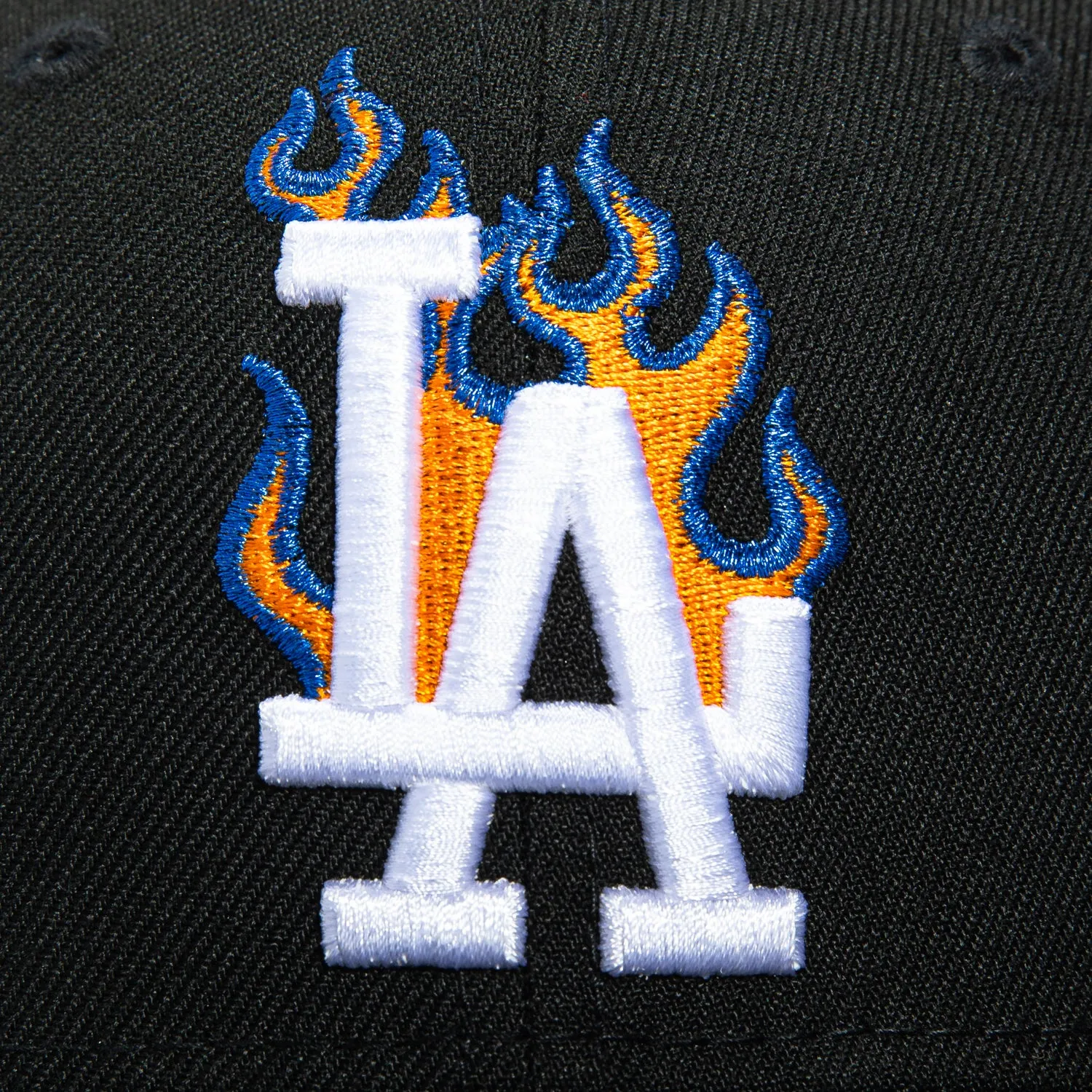 New Era 59Fifty Los Angeles Dodgers Logo Patch Flame Hat - Black, Orange, Royal sold by Hat Club product image thumbnail 4