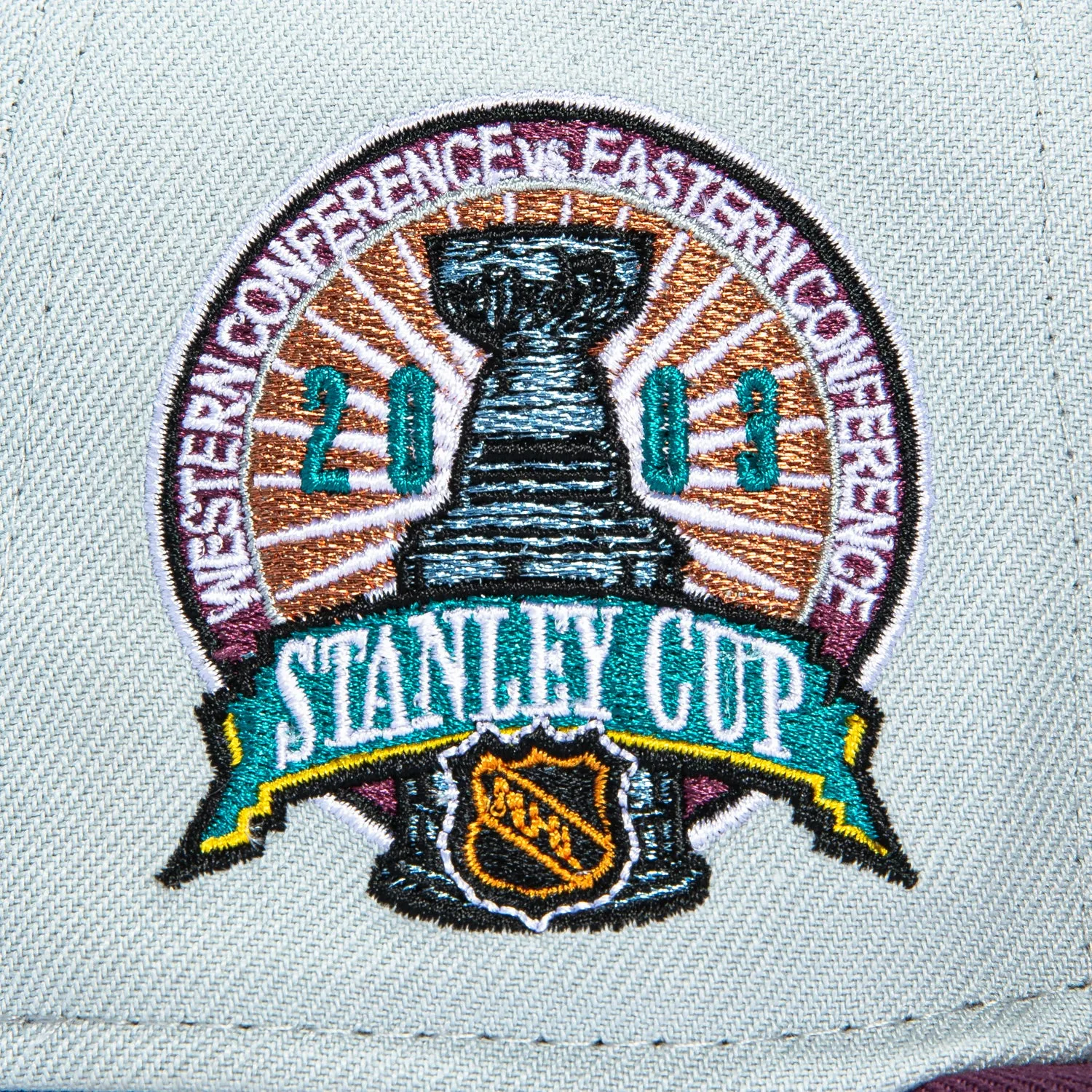 New Era 59Fifty Anaheim Ducks 2003 Stanley Cup Patch Alternate Pink UV Hat - Grey, Maroon sold by Hat Club product image thumbnail 5
