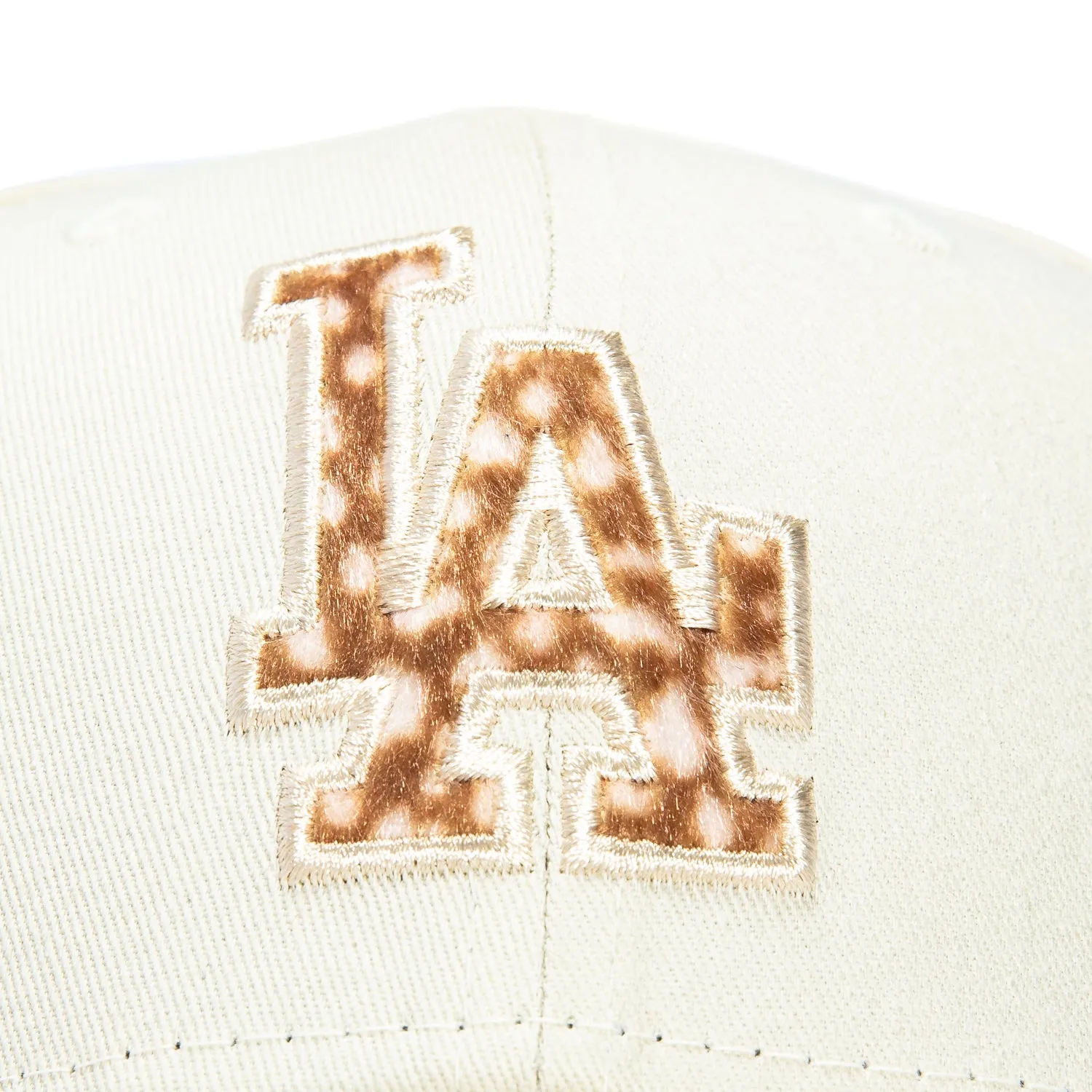New Era 9Forty Animal Print Faux Fur Fill Los Angeles Dodgers Strapback Hat - Ivory, Khaki sold by Hat Club product image thumbnail 3