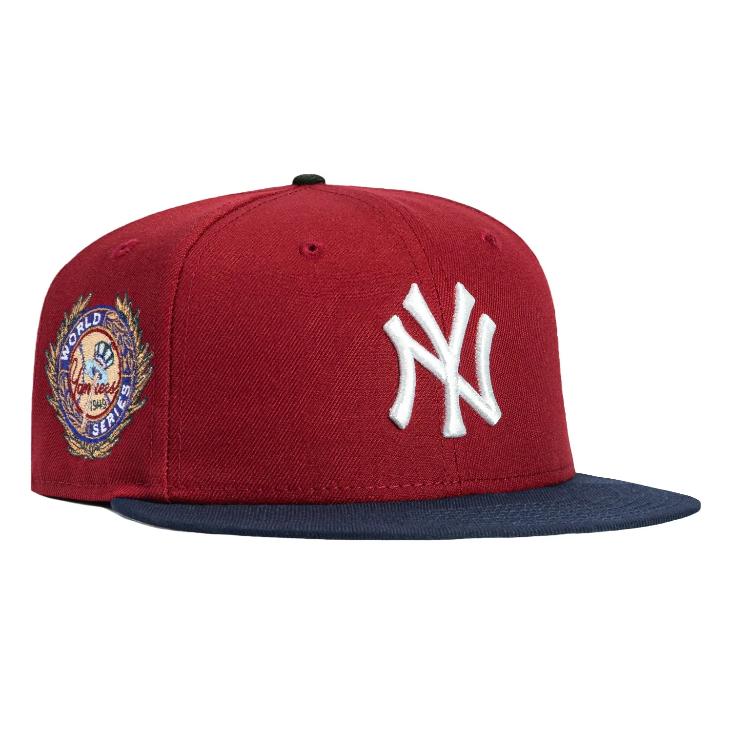 New Era 59Fifty Metallics New York Yankees 1949 World Series Patch Hat - Brick, Light Navy sold by Hat Club