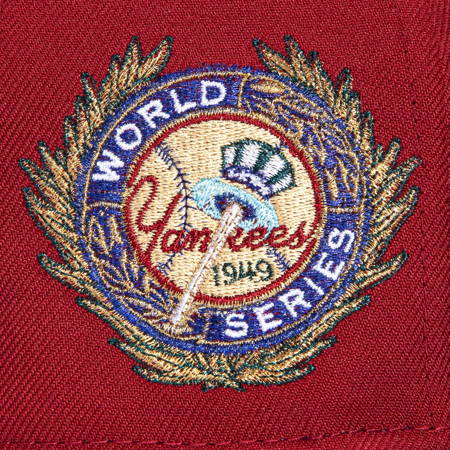 New Era 59Fifty Metallics New York Yankees 1949 World Series Patch Hat - Brick, Light Navy sold by Hat Club product image thumbnail 5