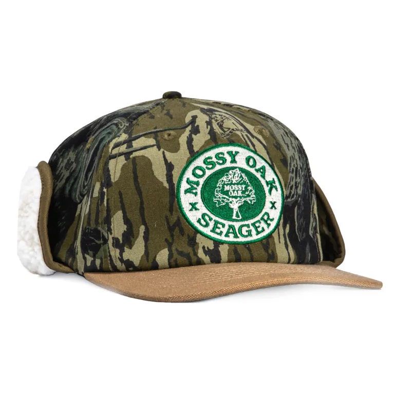 Seager Mossy Oak x Seager Flapjack One Size Fits Most Hat - Camo, Khaki sold by Hat Club
