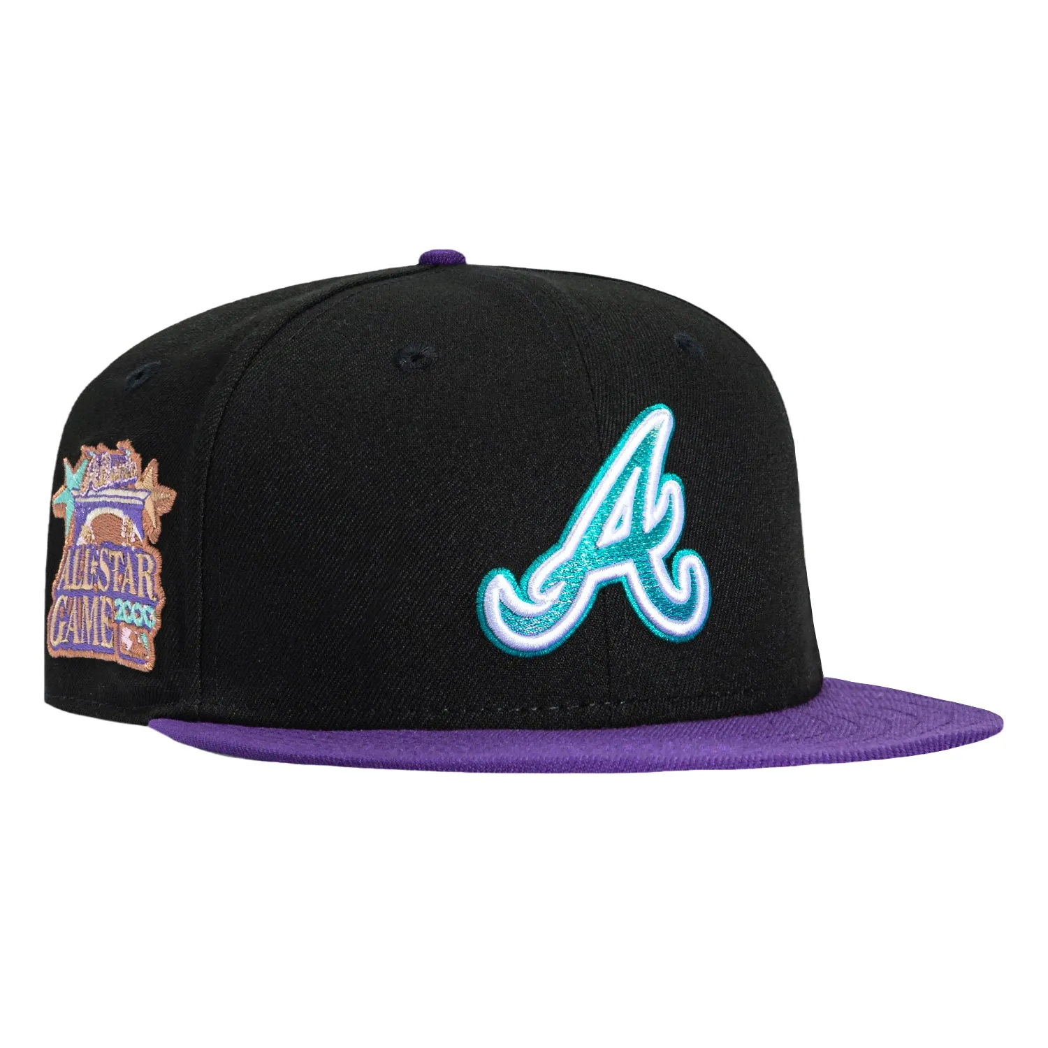 New Era 59Fifty Atlanta Braves 2000 All Star Game Patch Gradient Hat - Black, Purple, Teal sold by Hat Club