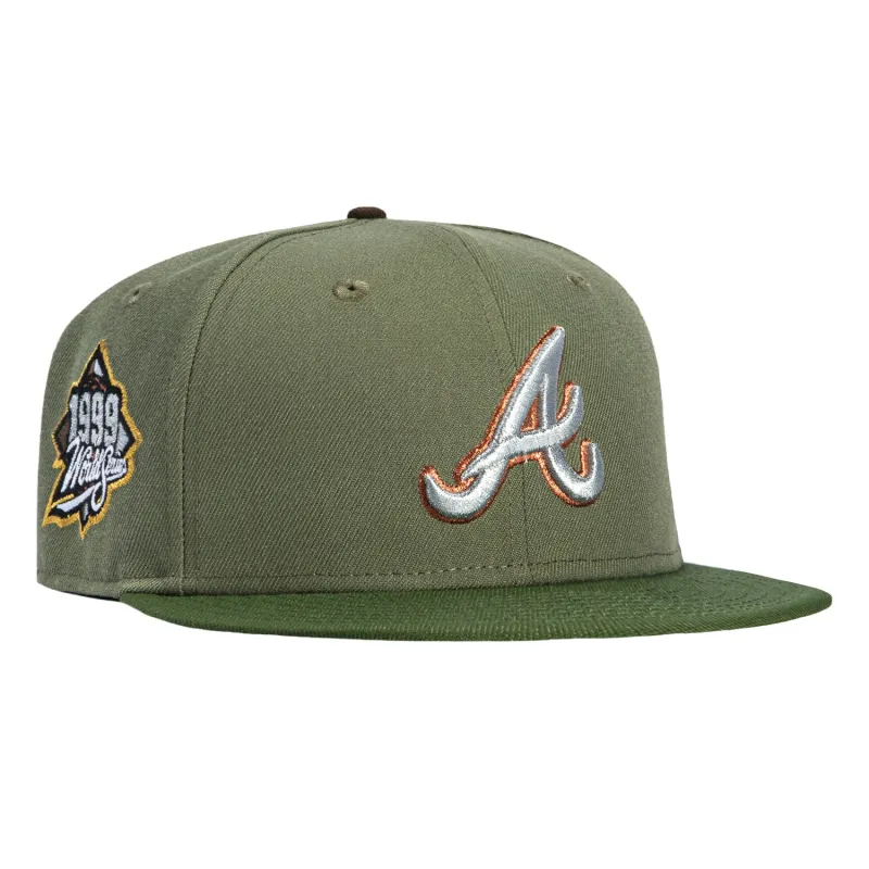 New Era 59Fifty Atlanta Braves 1999 World Series Patch Hat - Olive, Green sold by Hat Club