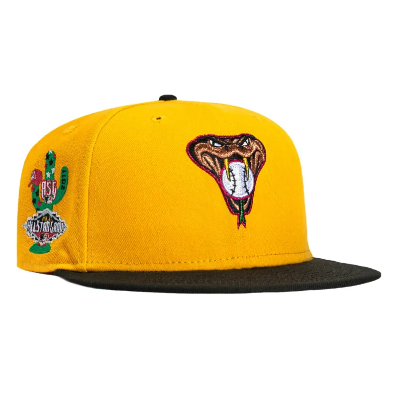 New Era 59Fifty Arizona Diamondbacks 2011 All Star Game Patch Snakehead Hat - Gold, Black sold by Hat Club