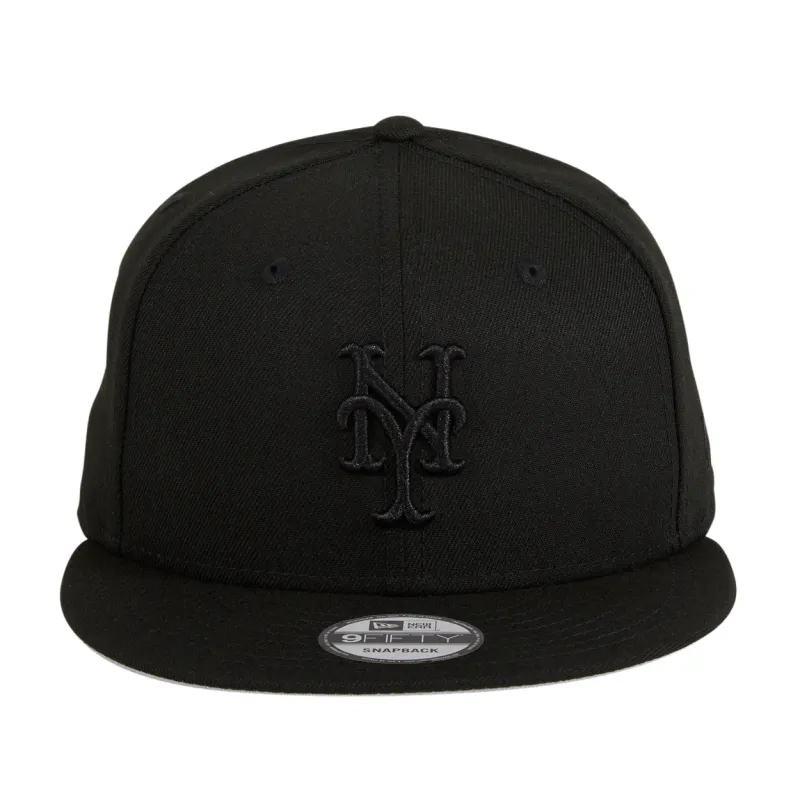 New Era 9Fifty MLB Basic New York Mets Snapback Hat - Black, Black made by New Era