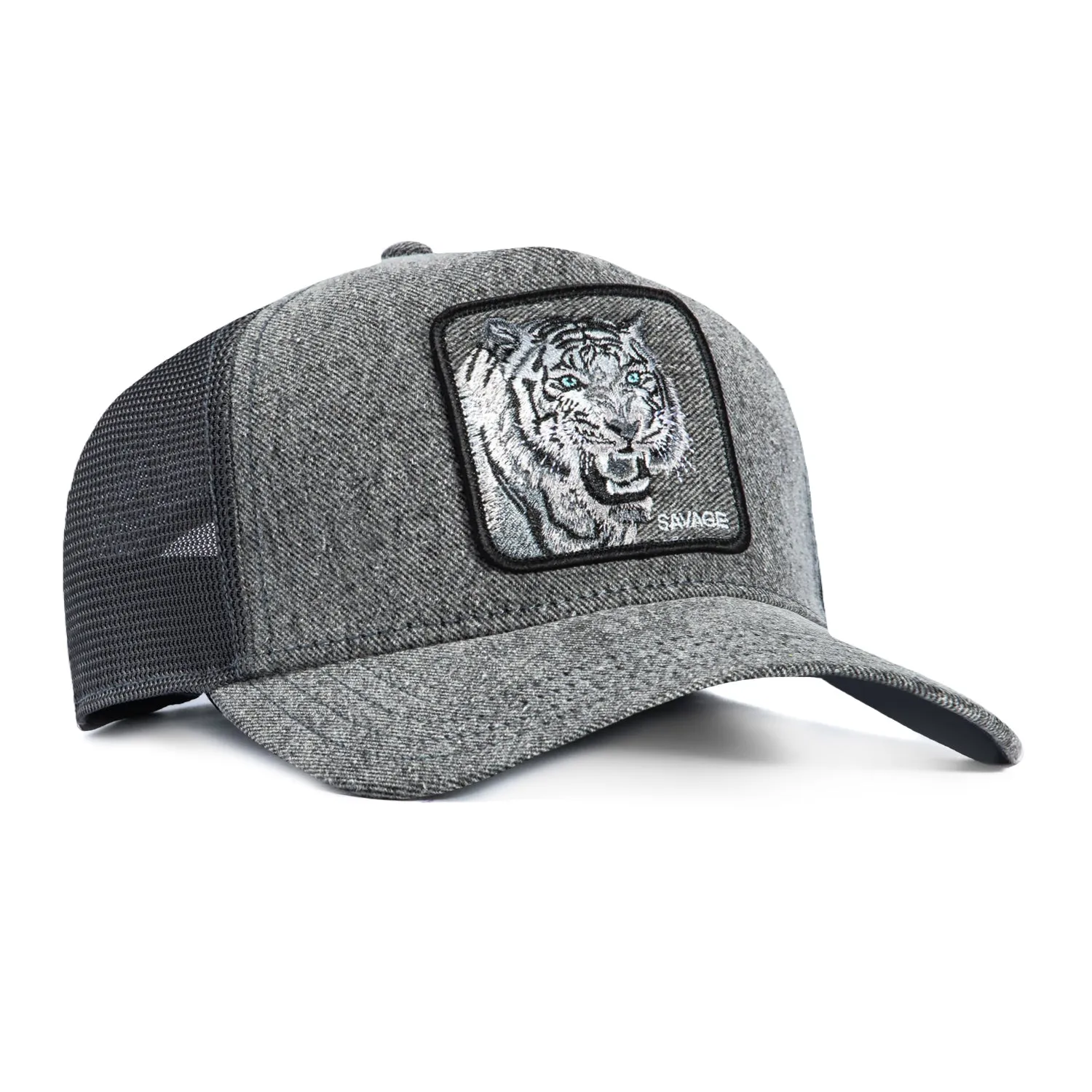 Goorin Bros Denim Savage Adjustable Snapback Trucker Hat - Grey sold by Hat Club