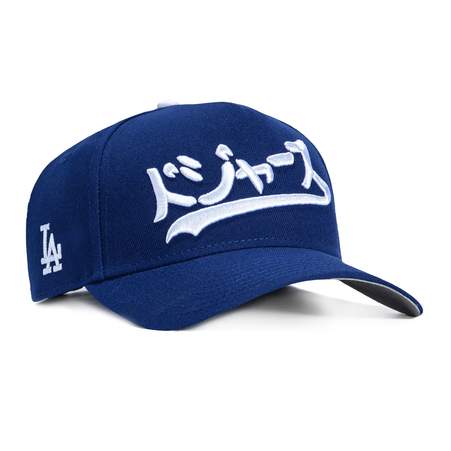 New Era 9Forty A-Frame Los Angeles Dodgers Logo Patch Katakana Script Snapback Hat - Royal sold by Hat Club
