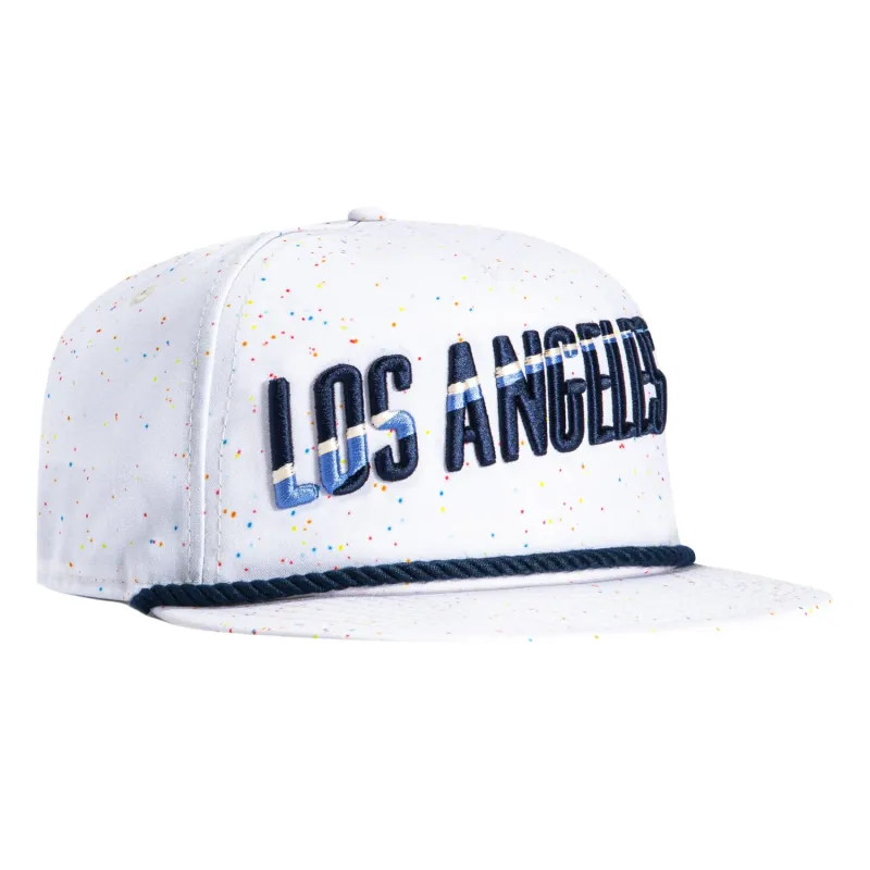 New Era The Golfer Los Angeles Dodgers 2024 City Connect Snapback Speckle Rope Hat - White sold by Hat Club
