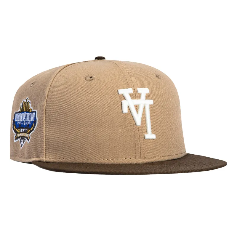 New Era 59Fifty Los Angeles Dodgers 40th Anniversary Stadium Patch Upside Down Hat - Khaki, Brown sold by Hat Club