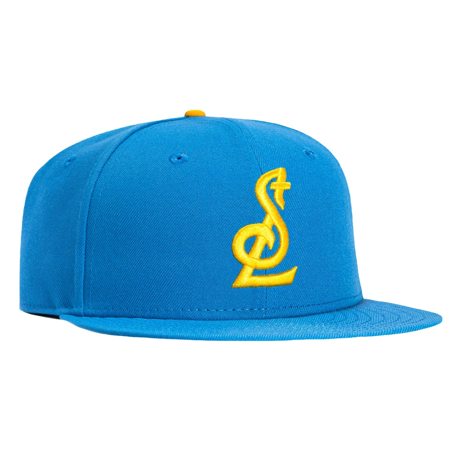 New Era 59Fifty St Louis Blues STL Alternate Hat - Light Blue, Gold sold by Hat Club