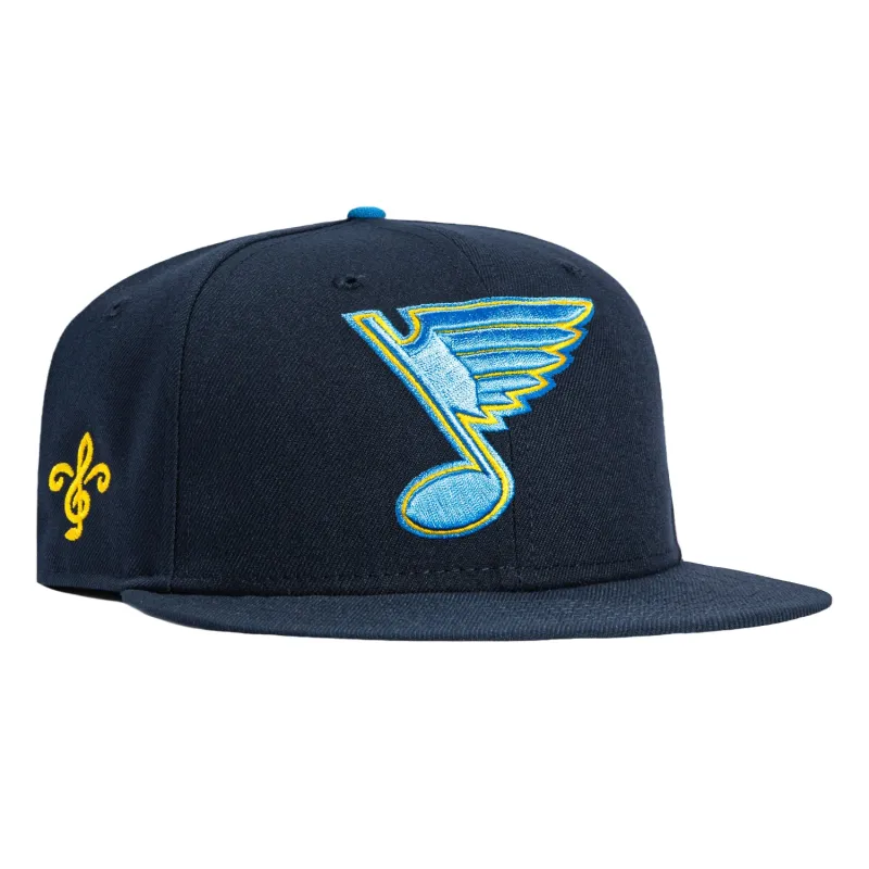 New Era 59Fifty St Louis Blues Logo Patch OTC Hat - Navy sold by Hat Club