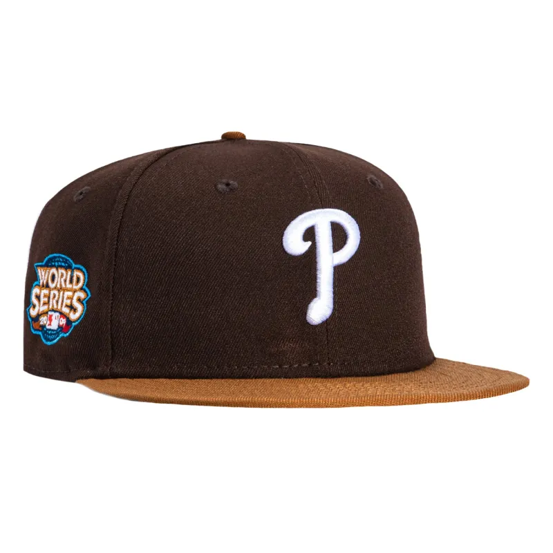New Era 59Fifty Toasted Peanut Philadelphia Phillies 2009 World Series Patch Hat - Brown, Khaki sold by Hat Club