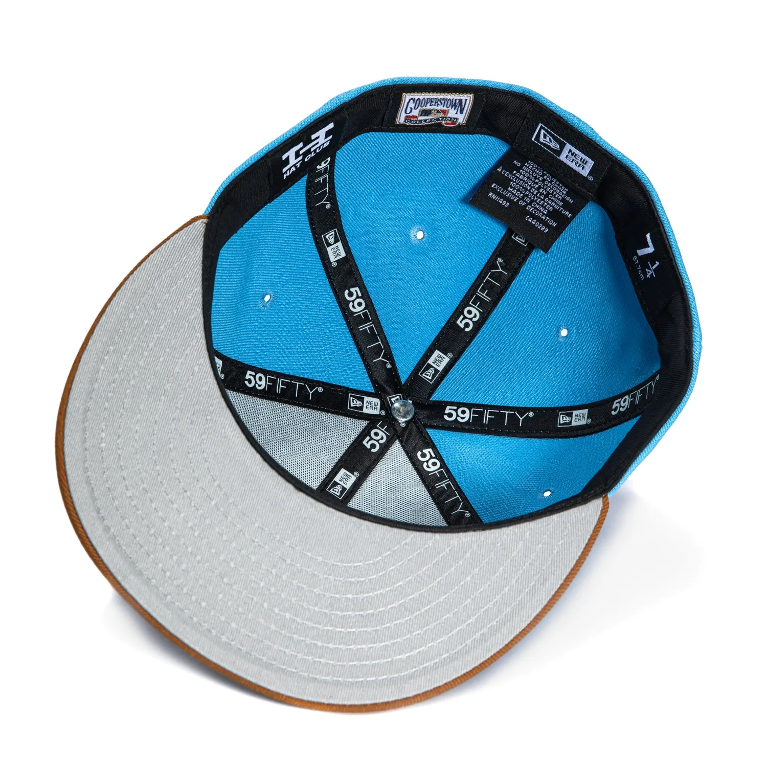 New Era 59Fifty Toasted Peanut Dodgers 50th Anniversary Stadium Patch Stars Hat light Blue UV - Light Blue, Khaki sold by Hat Club product image thumbnail 2