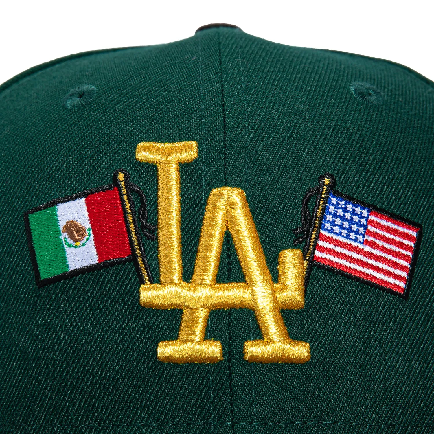 New Era 59Fifty Los Angeles Dodgers Logo Patch Mexico & USA Flag Hat - Green, Black sold by Hat Club product image thumbnail 4
