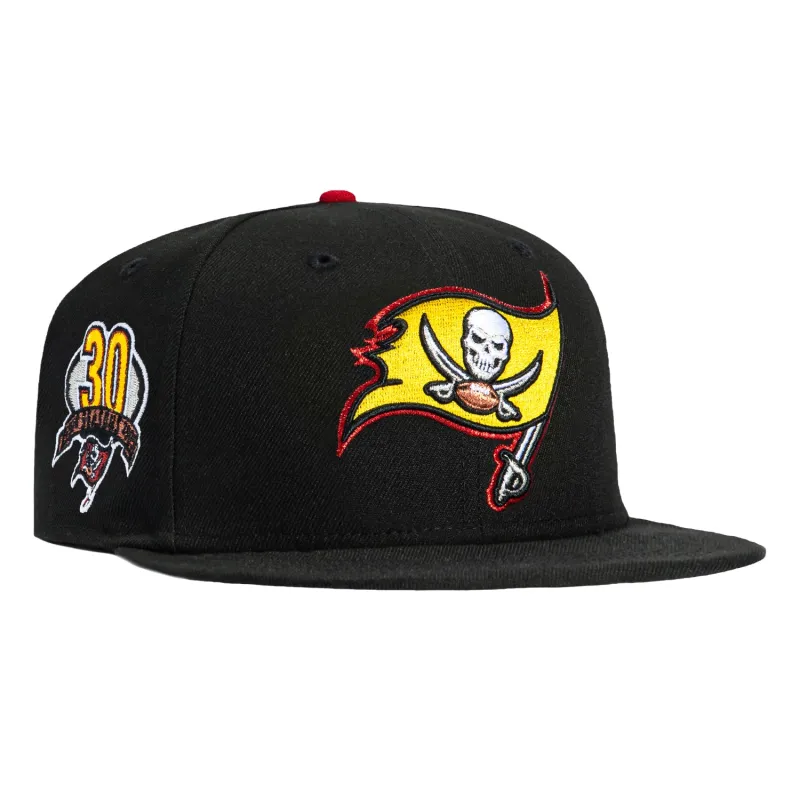 New Era 59Fifty Tampa Bay Buccaneers 30th Anniversary Patch Hat - Black, Gold, Red sold by Hat Club