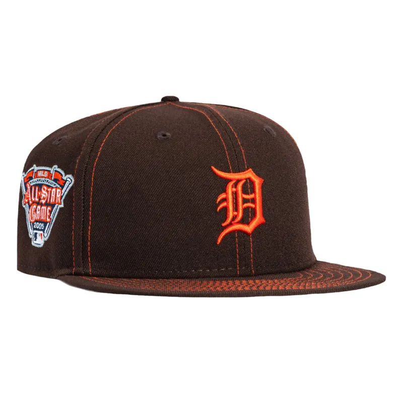 New Era 59Fifty Contrast Stitch Detroit Tigers 2005 All Star Game Patch Hat - Brown, Orange sold by Hat Club