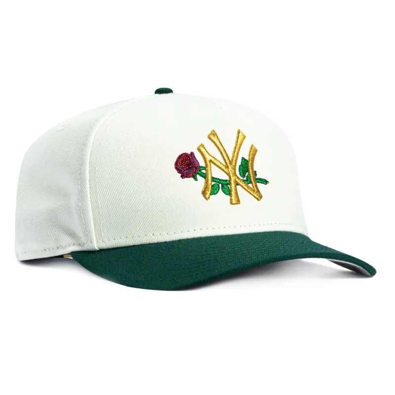 New Era 9Fifty A-Frame New York Yankees Rose Snapback Hat - White, Green sold by Hat Club
