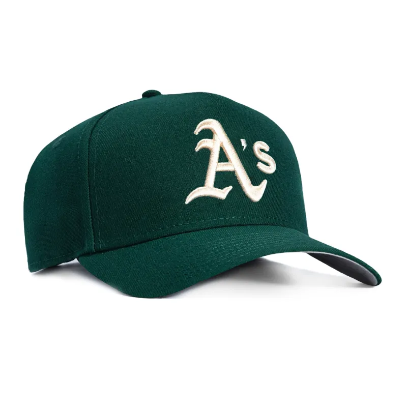 New Era 9Forty A-Frame Oakland Athletics Snapback Hat - Green, Ivory sold by Hat Club