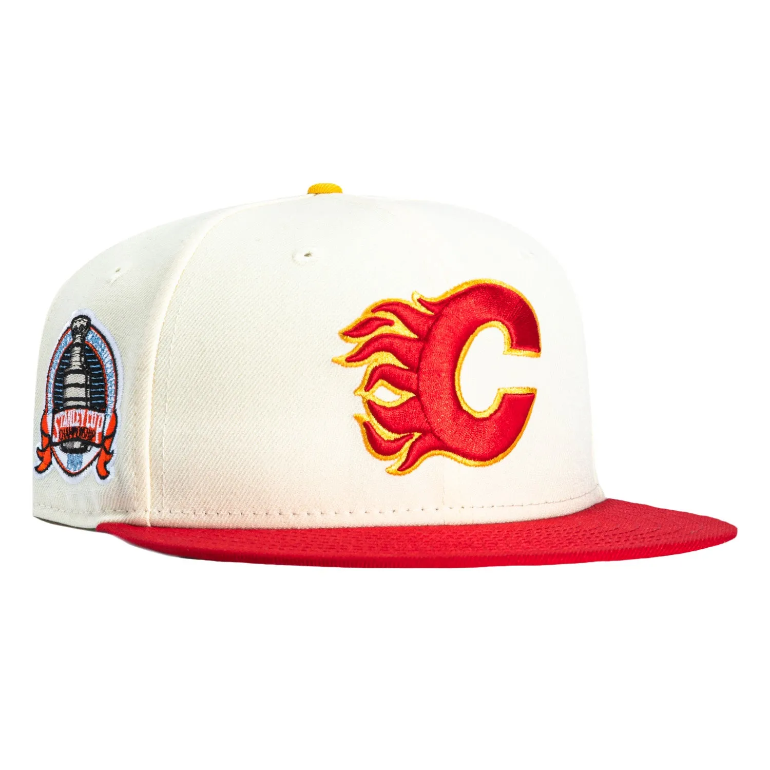 New Era 59Fifty Calgary Flames 1989 Stanley Cup Patch Hat - White, Red sold by Hat Club