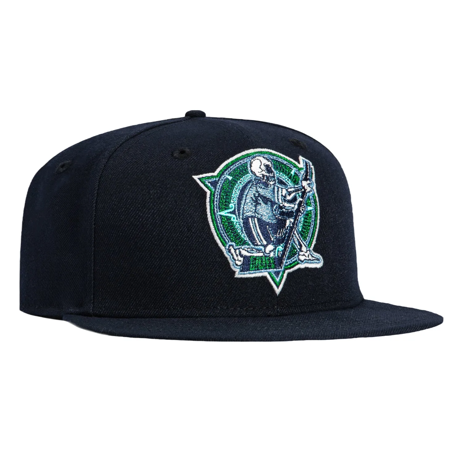 New Era 59Fifty Dia de Los Muertos Edmonton Oilers Petroleros Light Blue UV Hat - Navy sold by Hat Club
