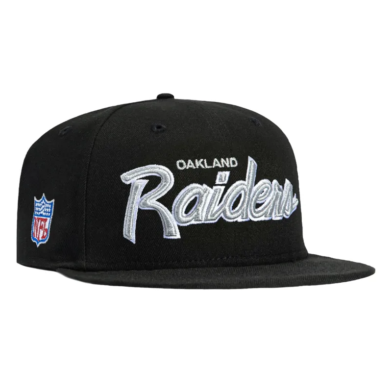 New Era 59Fifty Las Vegas Raiders Oakland Raiders Script Hat - Black sold by Hat Club