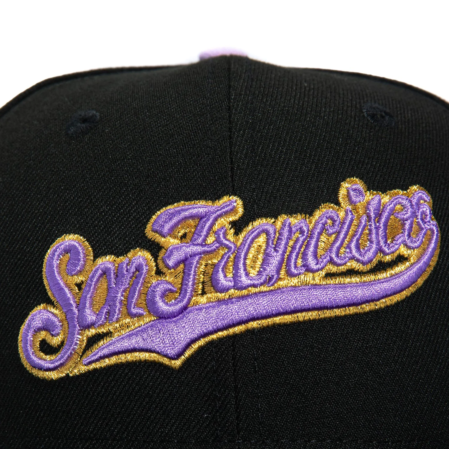 New Era 59Fifty San Francisco Giants 25th Anniversary Patch Script Hat - Black, Lavender, Metallic Gold sold by Hat Club product image thumbnail 4
