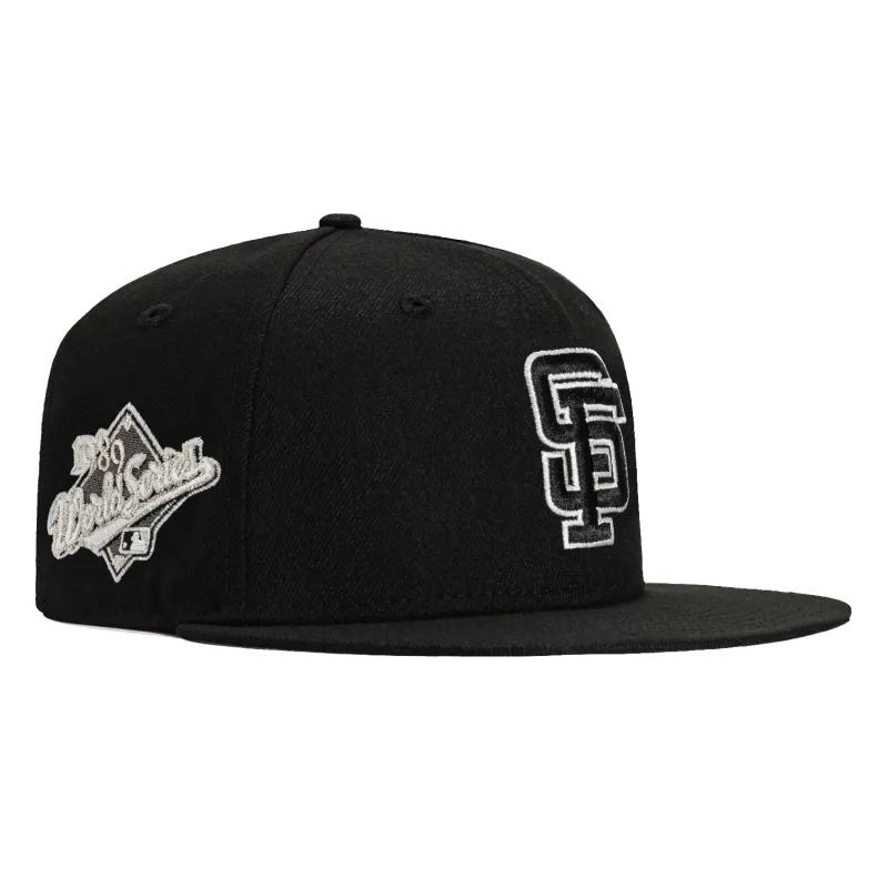 New Era 59Fifty Glow in the Dark San Francisco Giants 1989 World Series Patch Hat - Black, White made by New Era